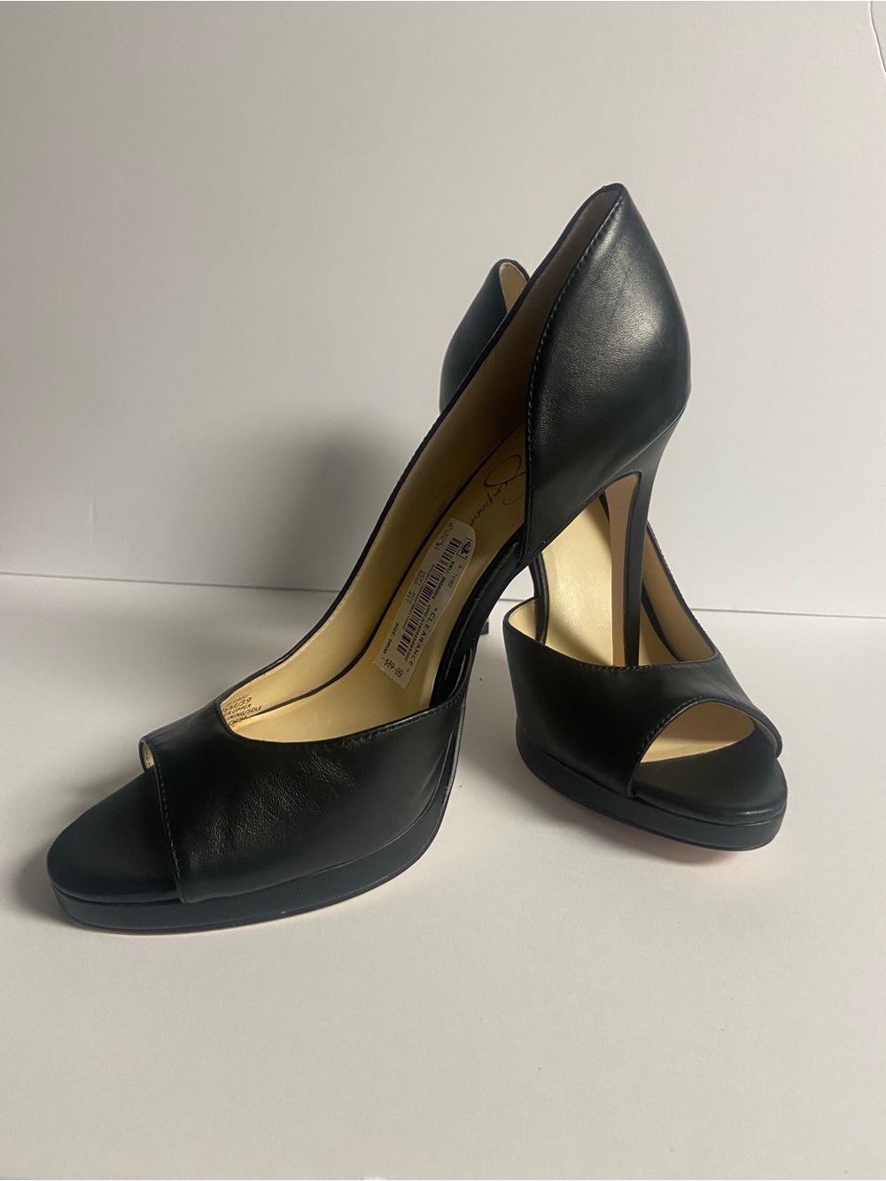 Jessica Simpson Black Open-Toe Platform Stiletto Heels